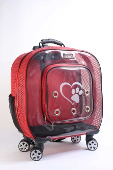 Migno Pet - 0542 220 38 06 | MİGNO Prestige Model Fileli Kedi Köpek Taşıma Çantaları Büyük - Kırmızı