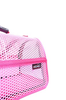 Migno Pet - 0542 220 38 06 | MİGNO FLYBAG Voyager Fileli Model Kedi Köpek Taşıma Çantaları - Pembe