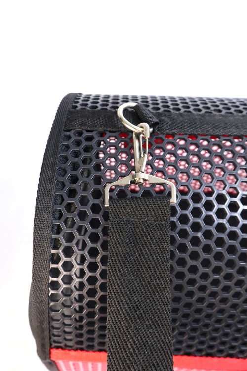 Migno Pet - 0542 220 38 06 | MİGNO FLYBAG Voyager Fileli Model Kedi Köpek Taşıma Çantaları - Kırmızı-Siyah