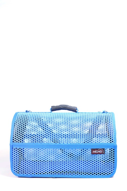 Migno Pet - 0542 220 38 06 | MİGNO FLYBAG Voyager Fileli Model Kedi Köpek Taşıma Çantaları - Mavi