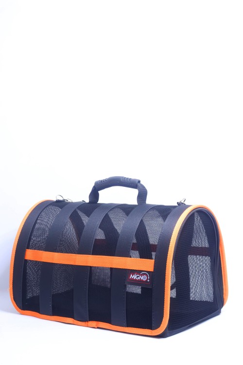 Migno Pet - 0542 220 38 06 | MİGNO Astra Fileli Model Kedi Köpek Taşıma Çantaları - Turuncu