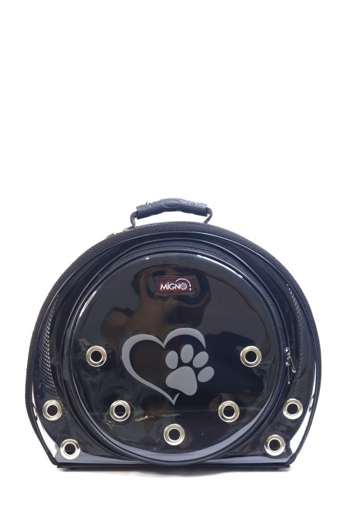 Migno Pet - 0542 220 38 06 | MİGNO Astronot Model Kedi Köpek Taşıma Çantası Şeffaf Fileli Siyah