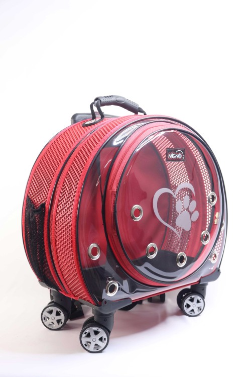 Migno Pet - 0542 220 38 06 | MİGNO Space Model Kedi Köpek Taşıma Çantası Fileli Kırmızı
