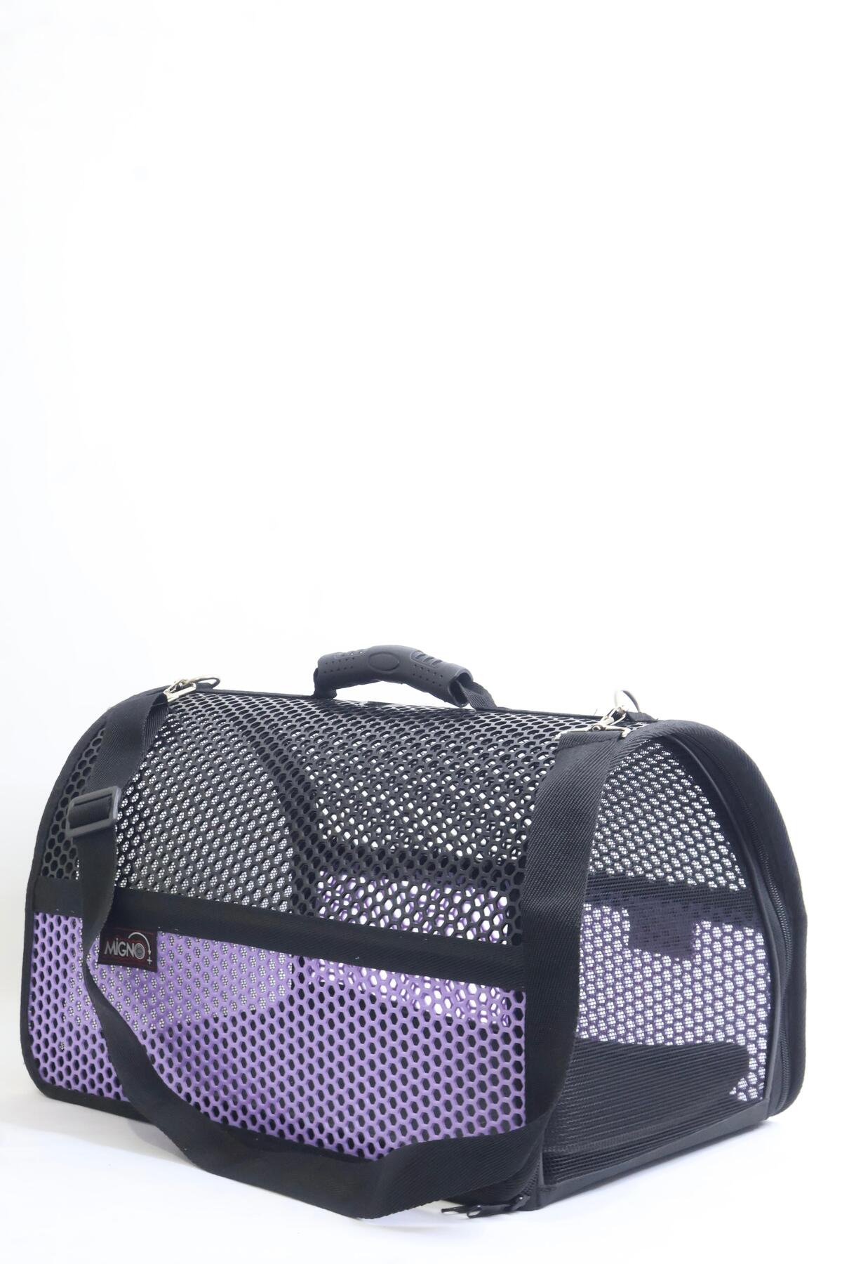 FLYBAG Voyager Fileli Model Kedi Köpek Taşıma Çantaları/Mor-Siyah