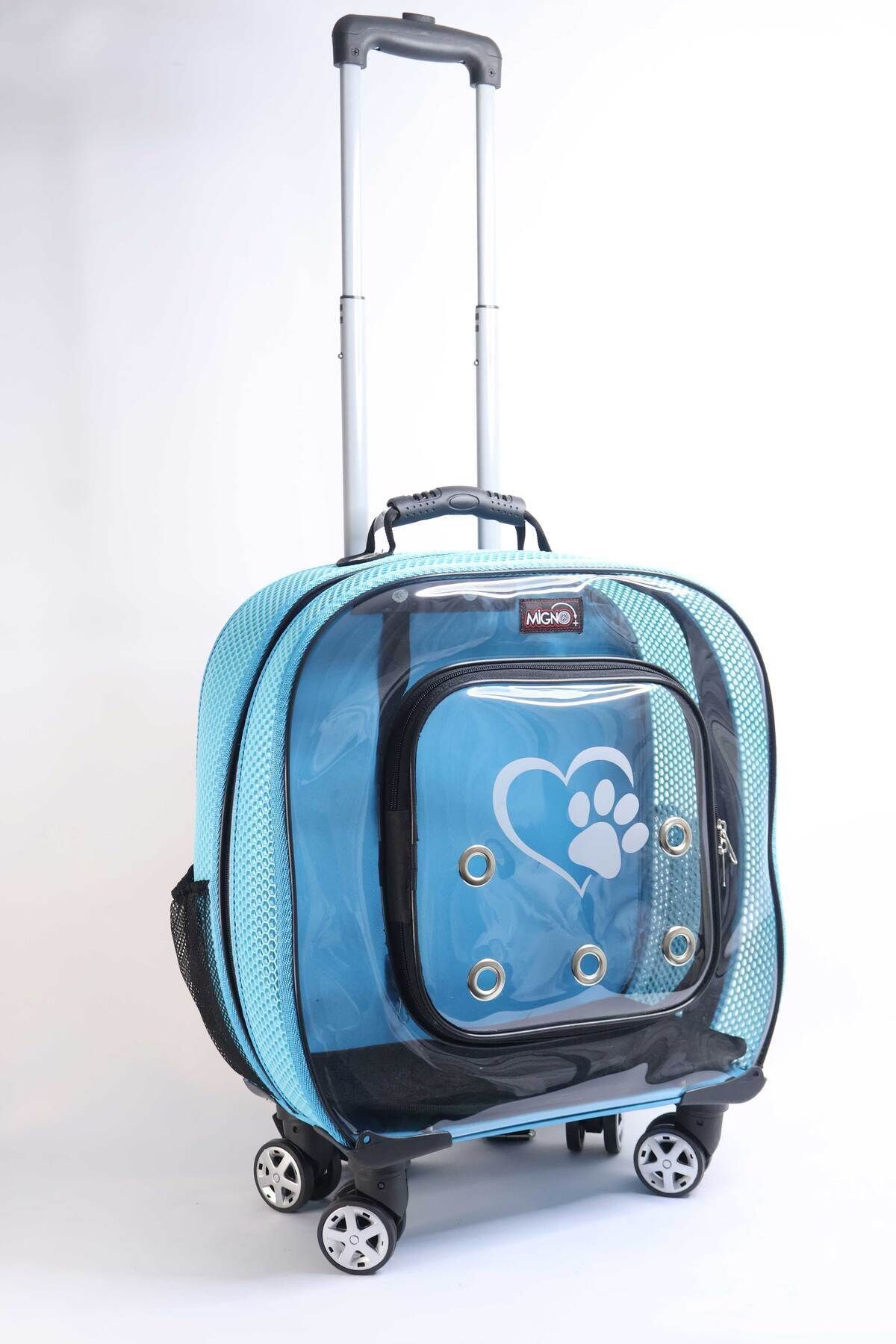 MİGNO Prestige Model Fileli Kedi Köpek Taşıma Çantaları Küçük - Turkuaz